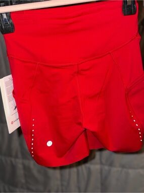 lululemon athletica Red High-Waist Athletic Shorts 6” with Side Pockets